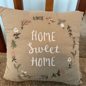 Home Sweet Home Beige Accent Pillow